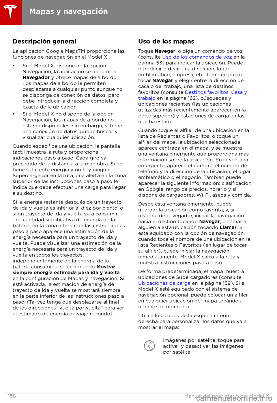 TESLA MODEL X 2018  Manual del propietario (in Spanish) Descripci