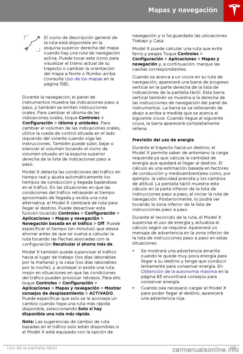 TESLA MODEL X 2018  Manual del propietario (in Spanish) El icono de descripci