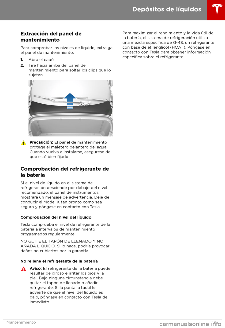 TESLA MODEL X 2018  Manual del propietario (in Spanish) Extracci