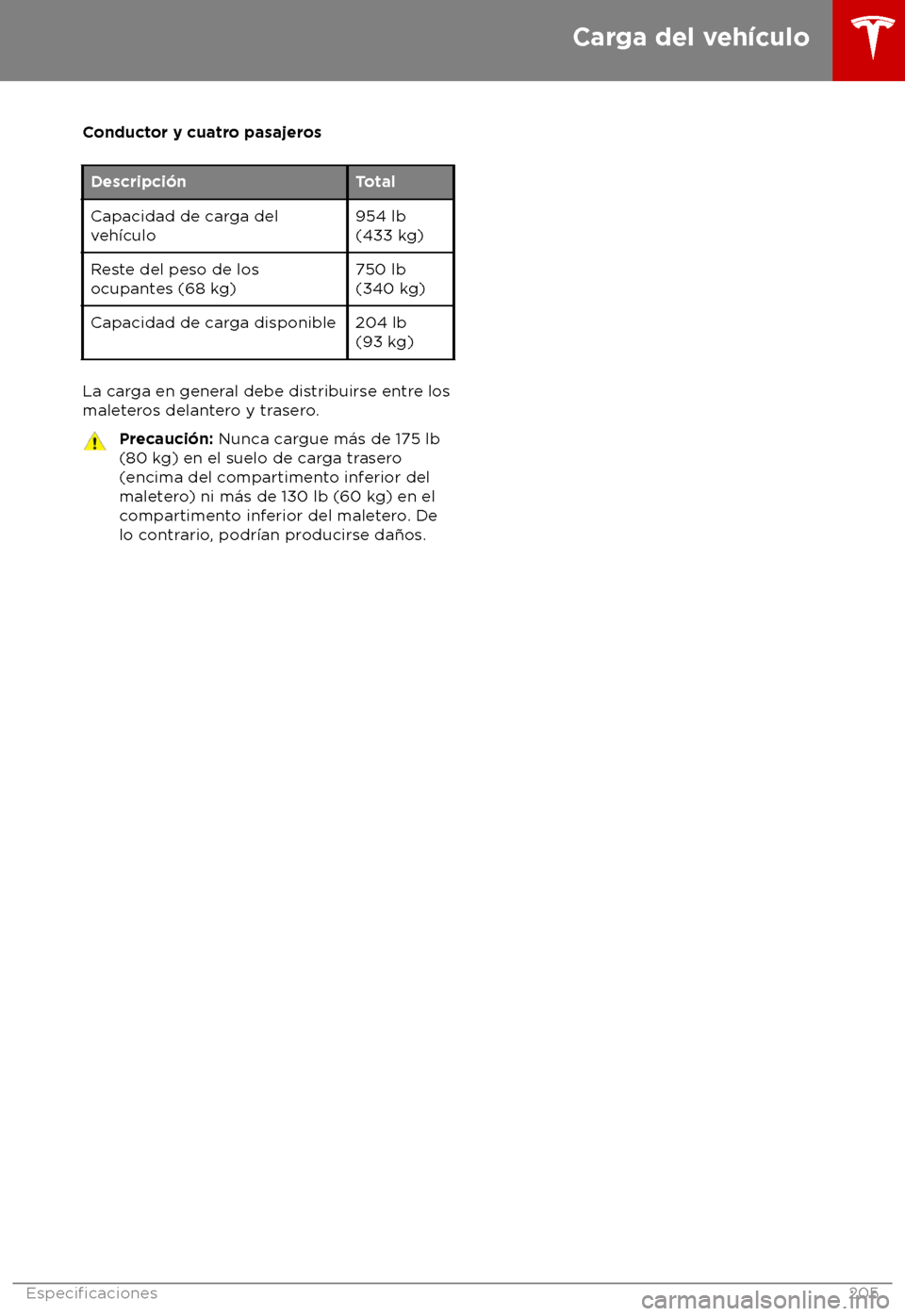 TESLA MODEL X 2018  Manual del propietario (in Spanish) Conductor y cuatro pasajeros
Descripci