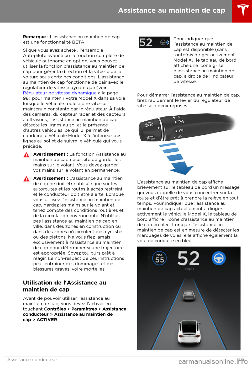 TESLA MODEL X 2018  Manuel du propriétaire (Canada) (in French)  Remarque : L