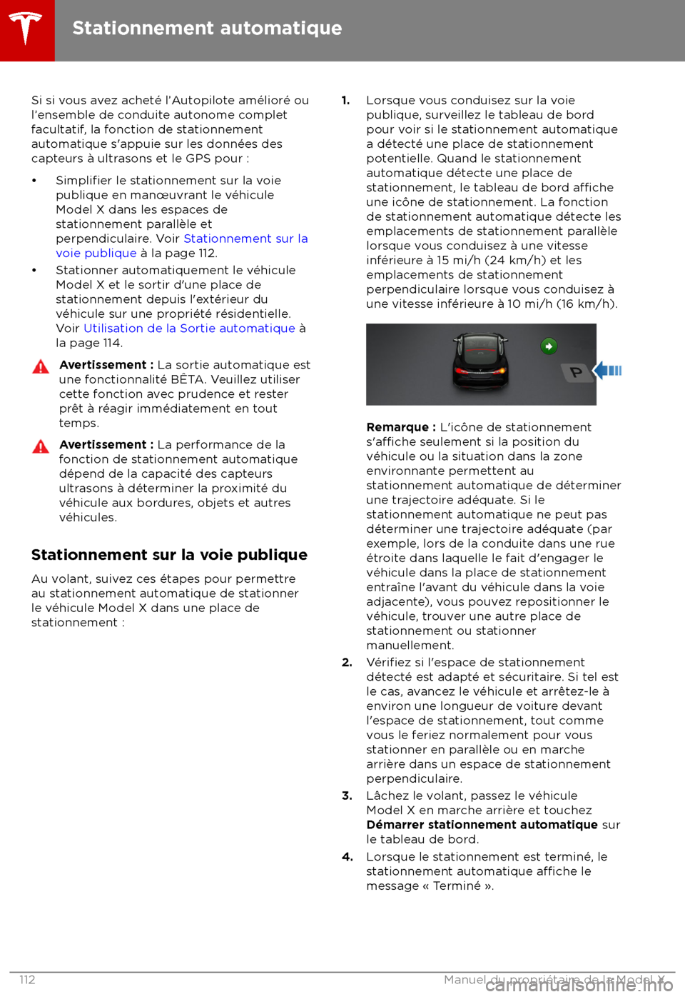 TESLA MODEL X 2018  Manuel du propriétaire (Canada) (in French)  Si si vous avez achet