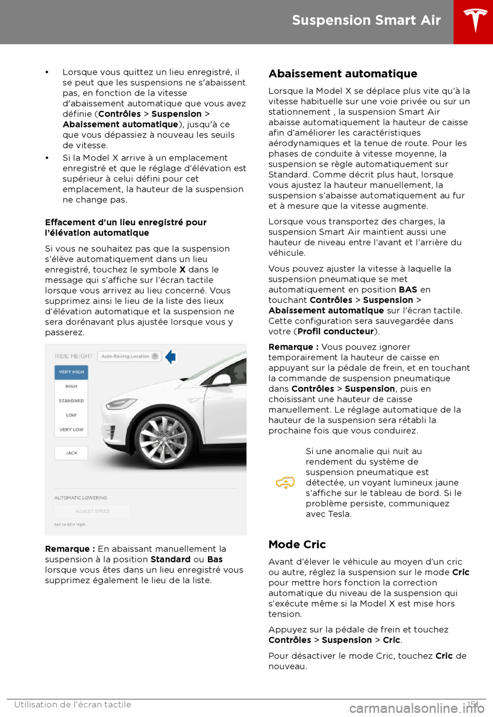 TESLA MODEL X 2018  Manuel du propriétaire (Canada) (in French)  