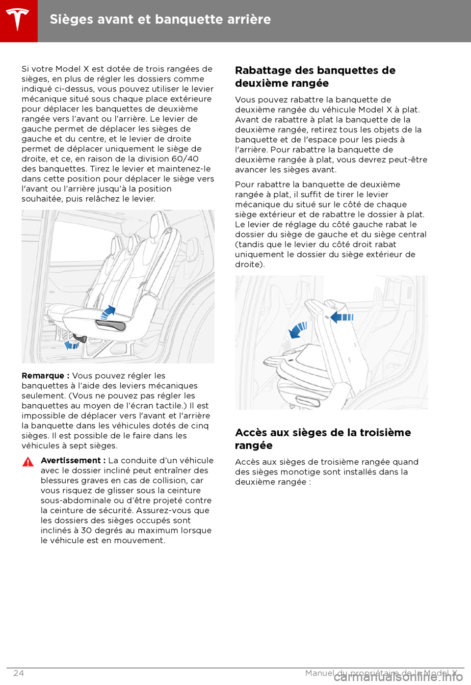 TESLA MODEL X 2018  Manuel du propriétaire (Canada) (in French)  Si votre Model X est dot