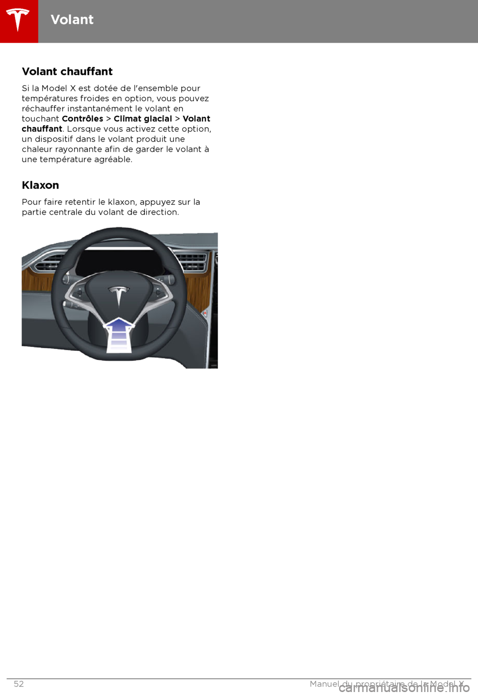 TESLA MODEL X 2018  Manuel du propriétaire (Canada) (in French)  Volant chau