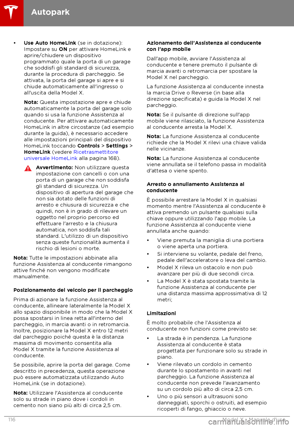 TESLA MODEL X 2018  Manuale del proprietario (in Italian) 