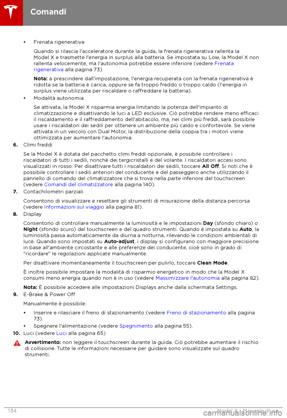 TESLA MODEL X 2018  Manuale del proprietario (in Italian) 
