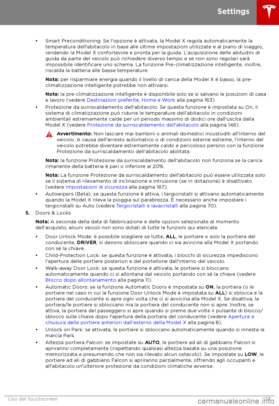 TESLA MODEL X 2018  Manuale del proprietario (in Italian) 