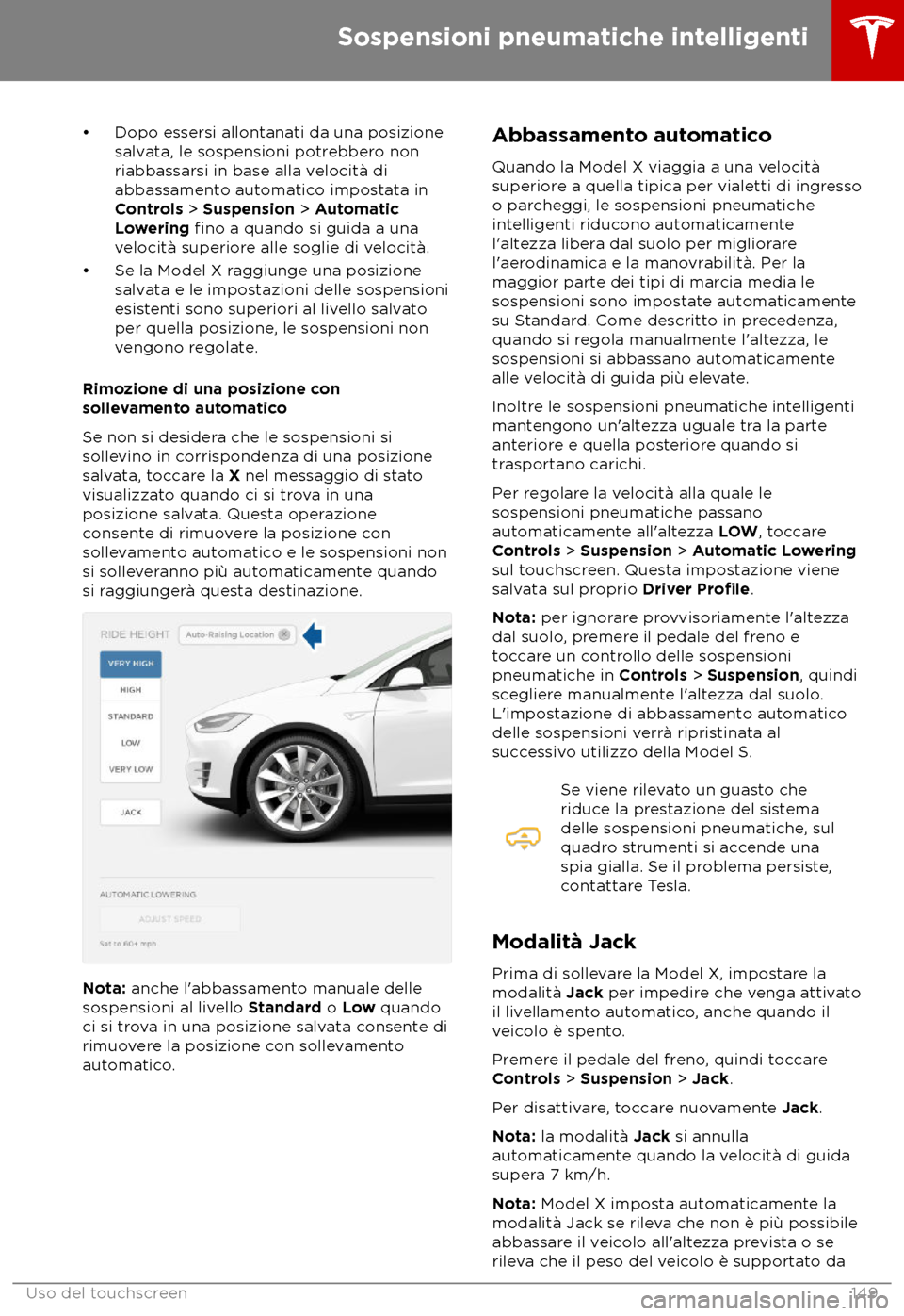 TESLA MODEL X 2018  Manuale del proprietario (in Italian) 