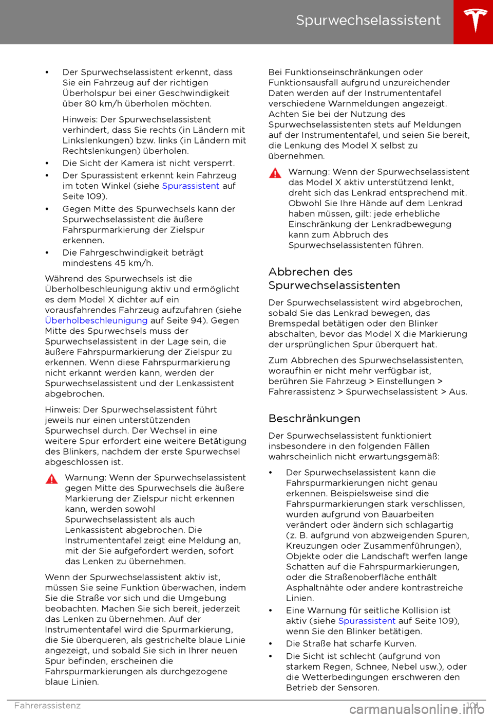 TESLA MODEL X 2017  Betriebsanleitung (in German) 
