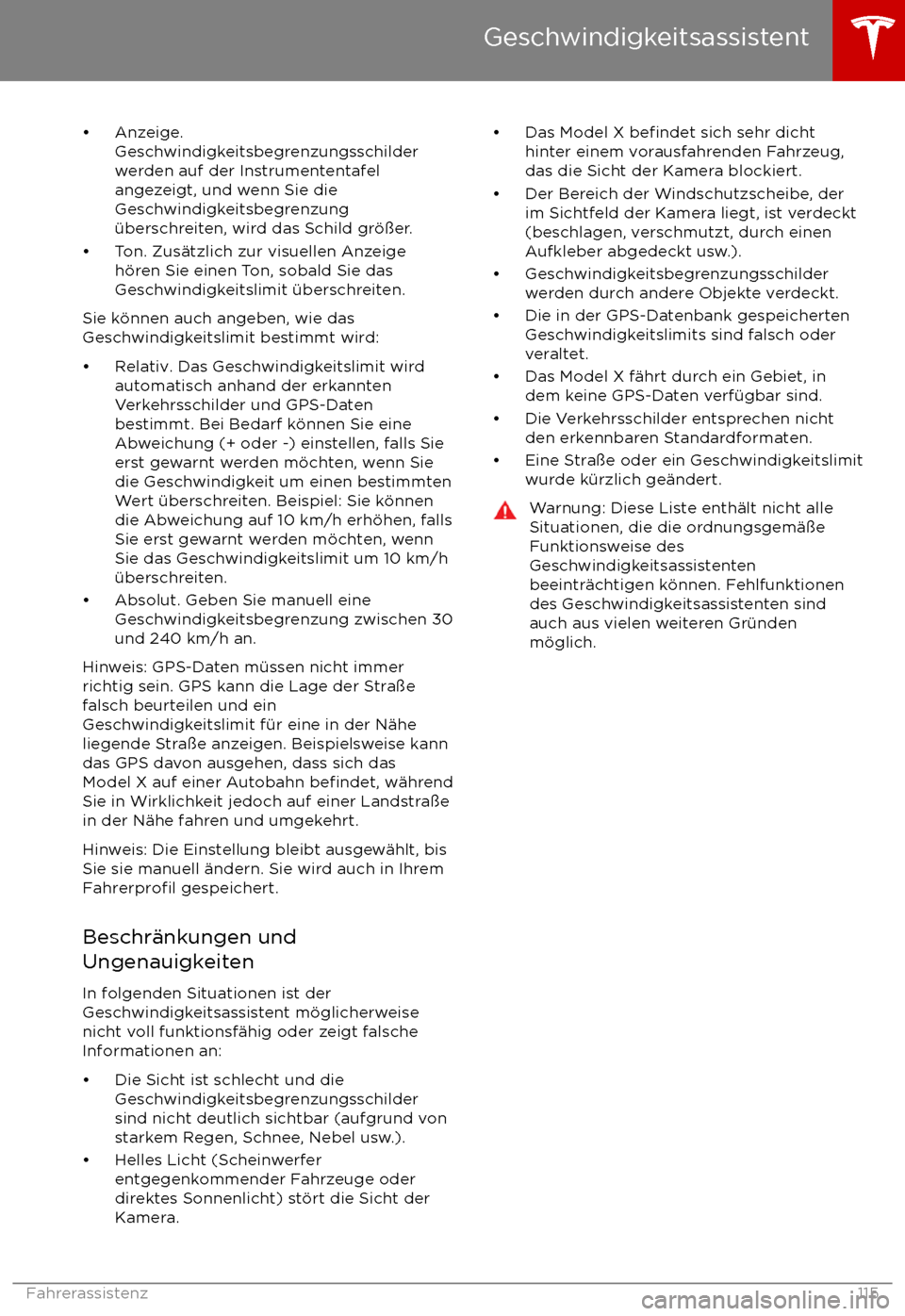 TESLA MODEL X 2017  Betriebsanleitung (in German) 
