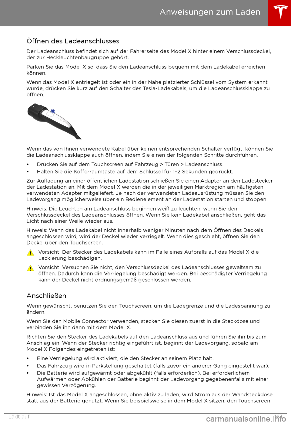 TESLA MODEL X 2017  Betriebsanleitung (in German) 