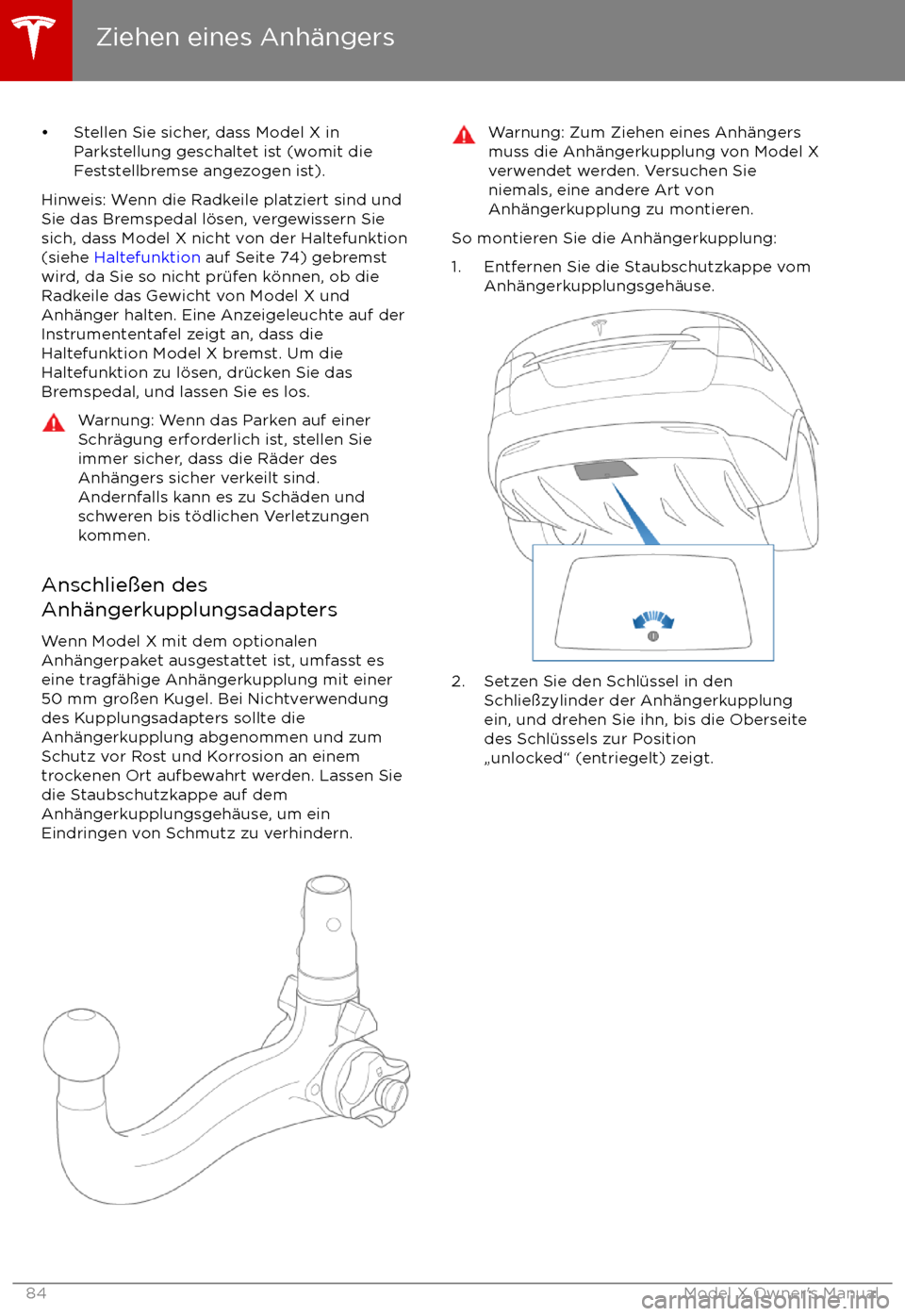 TESLA MODEL X 2017  Betriebsanleitung (in German) 