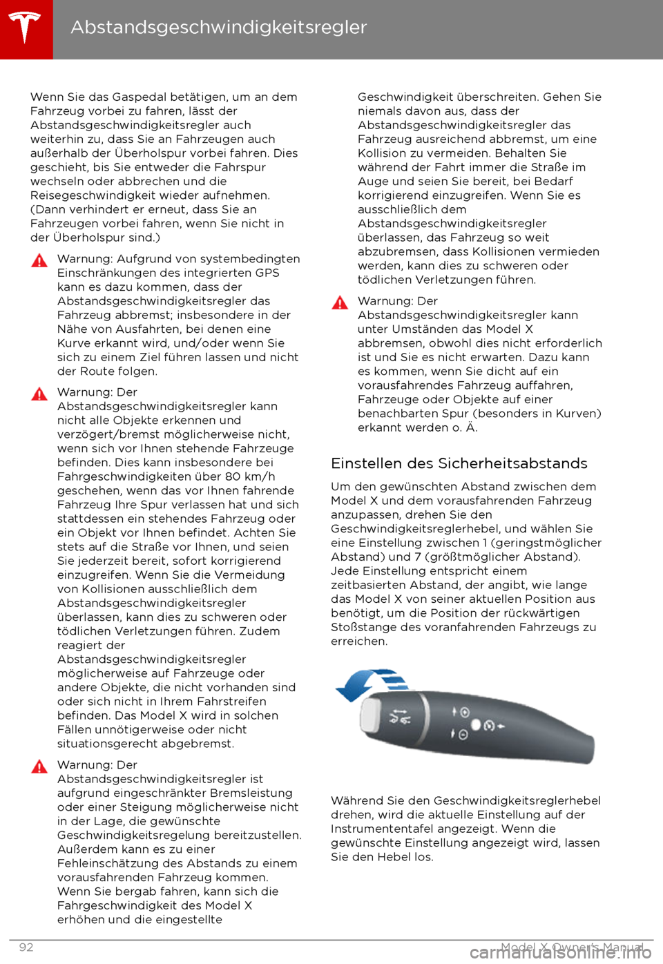 TESLA MODEL X 2017  Betriebsanleitung (in German) Wenn Sie das Gaspedal bet