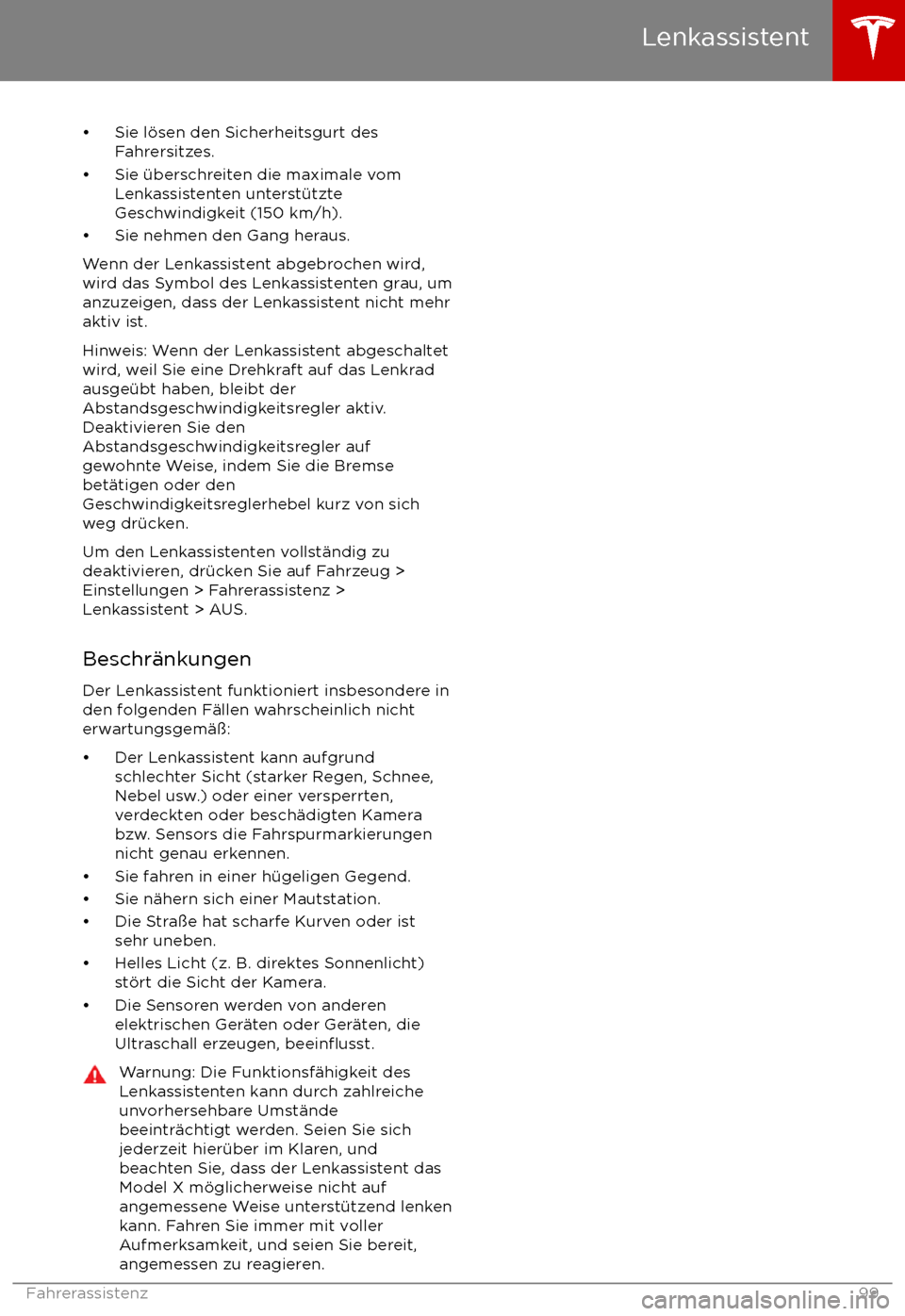TESLA MODEL X 2017  Betriebsanleitung (in German) 