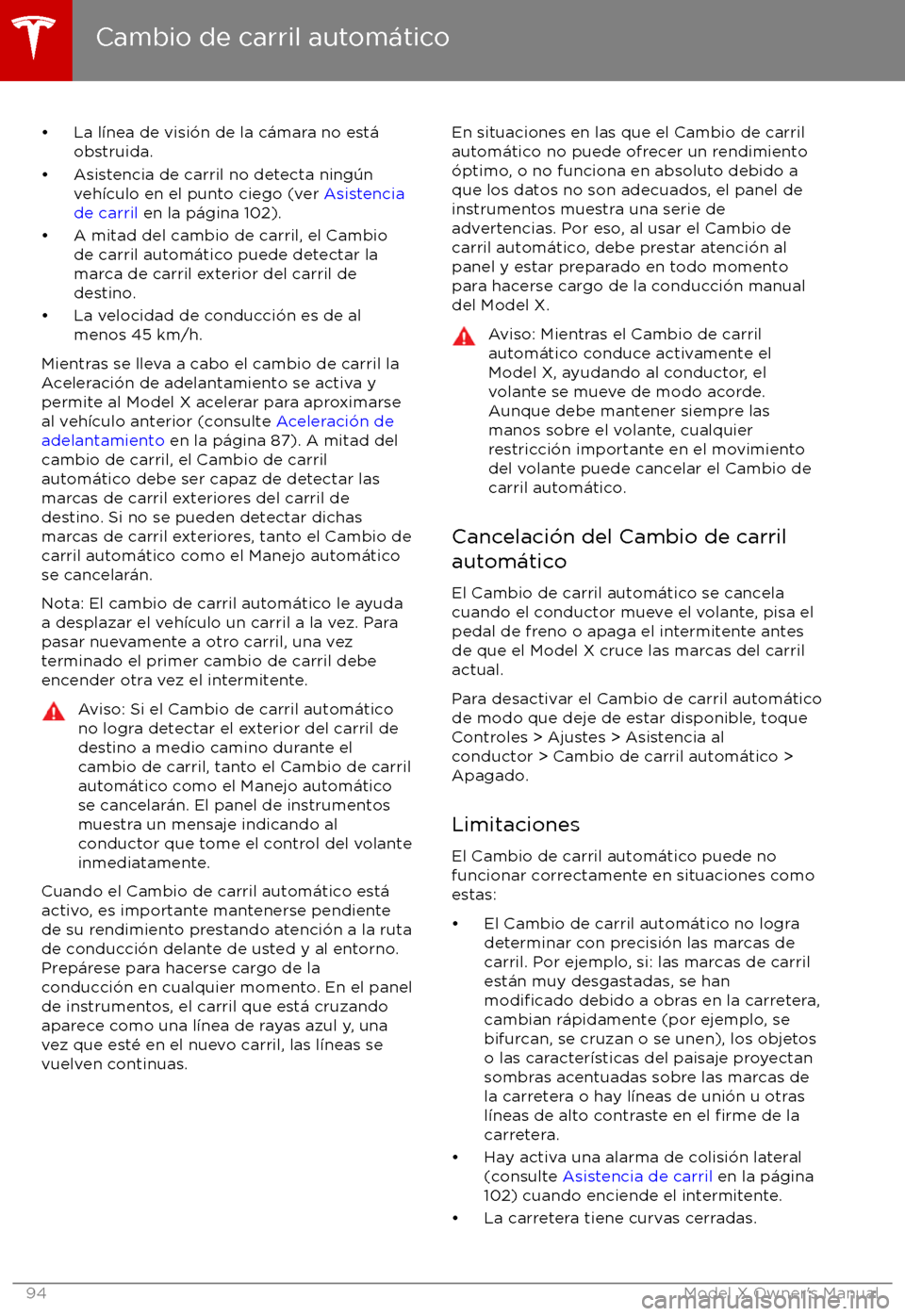 TESLA MODEL X 2017  Manual del propietario (in Spanish) 