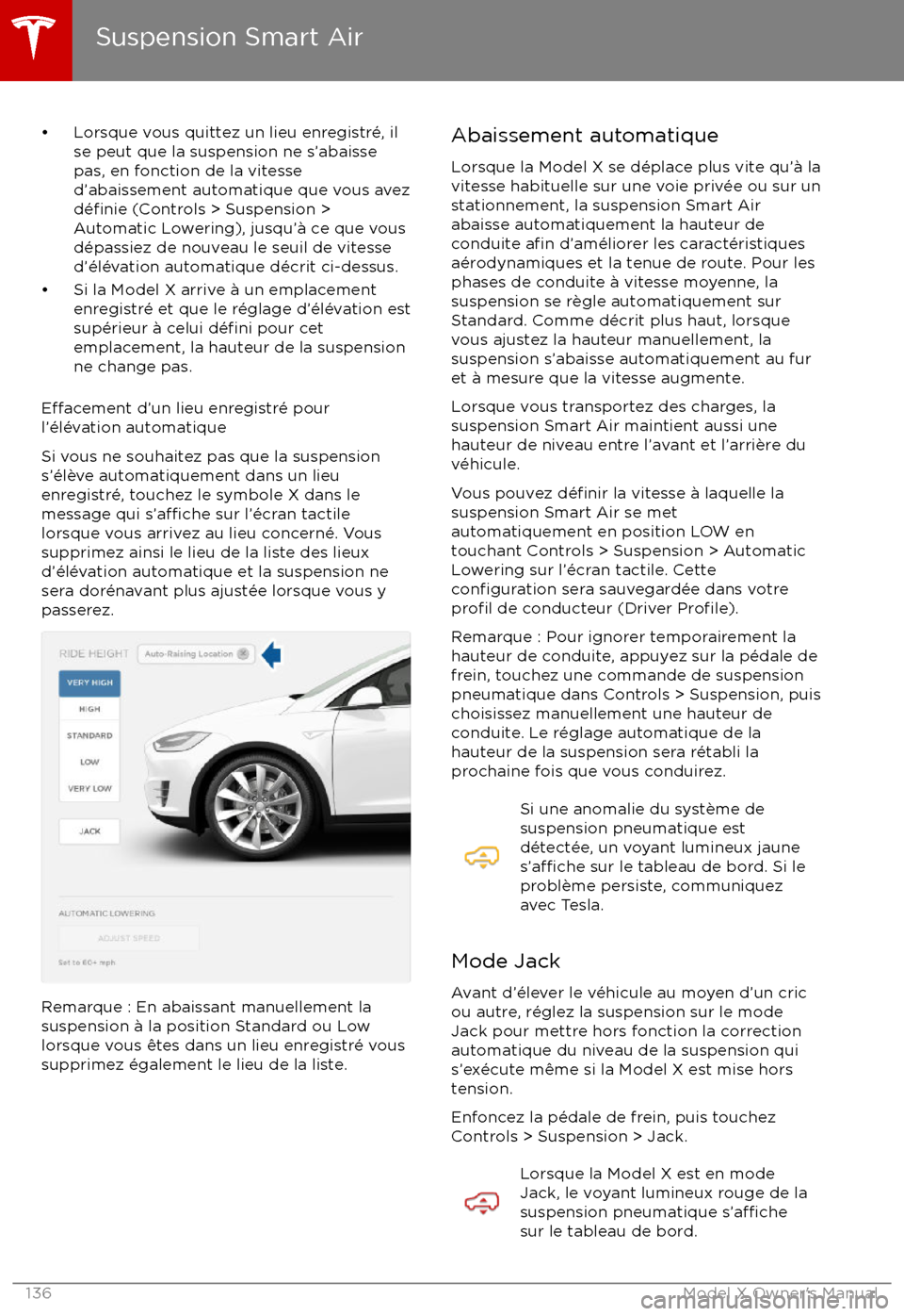 TESLA MODEL X 2017  Manuel du propriétaire (Canada) (in French) 