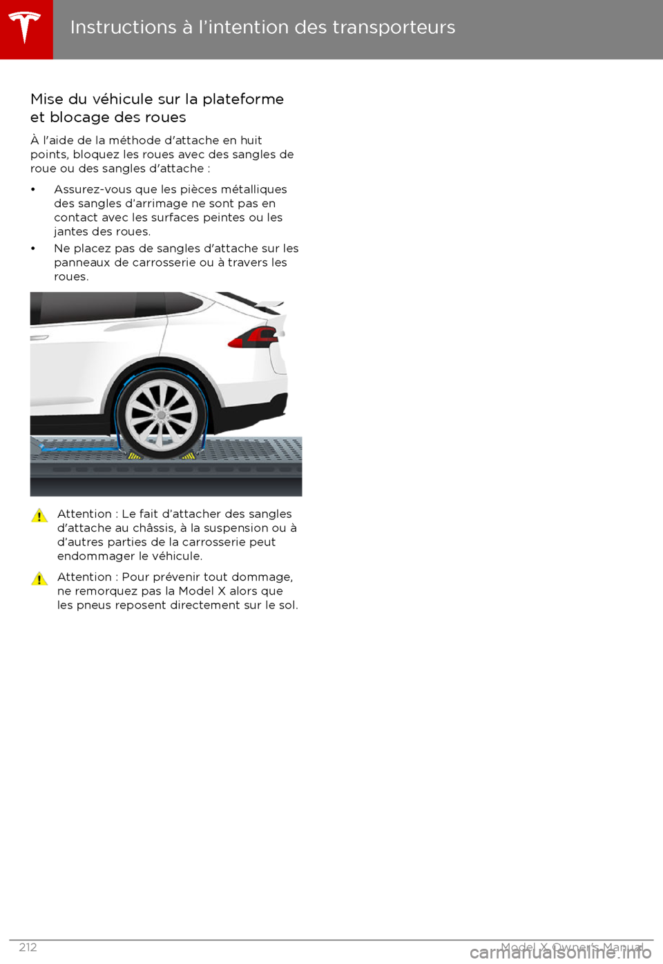 TESLA MODEL X 2017  Manuel du propriétaire (Canada) (in French) Mise du v