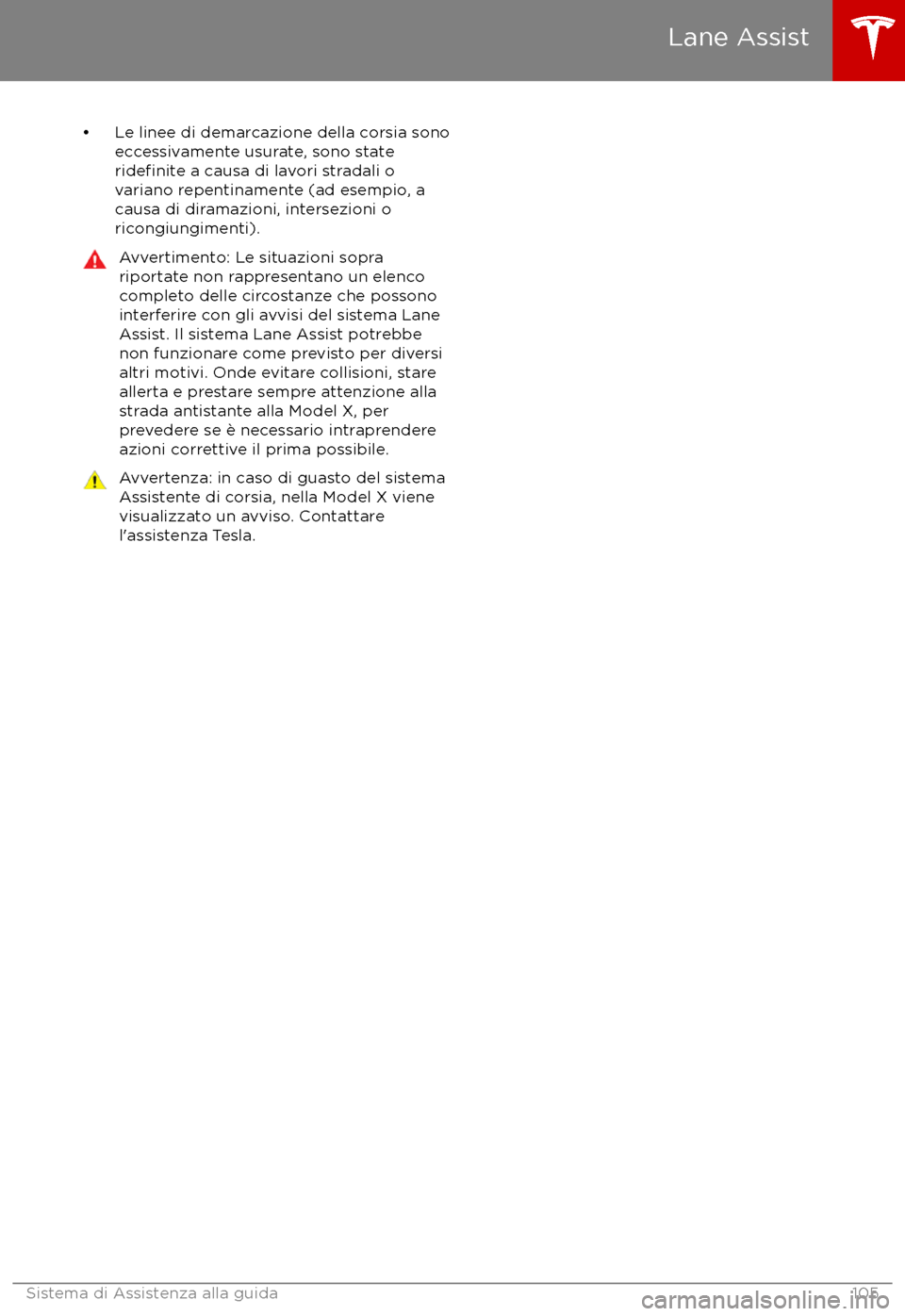 TESLA MODEL X 2017  Manuale del proprietario (in Italian) 