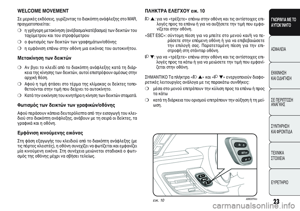 Alfa Romeo Giulietta 2011 ΒΙΒΛΙΟ ΧΡΗΣΗΣ ΚΑΙ ΣΥΝΤΗΡΗΣΗΣ (in Greek) 23
ΓΝΩΡΙΜΊΑ ΜΕ ΤΟ
ΑΥΤΟΚΊΝΗΤΟ
ΑΣΦΑΛΕΙΑ
ΕΚΚΙΝΗΣΗ
ΚΑΙ ΟΔΗΓΗΣΗ
ΣΕ ΠΕΡΙΠΤΩΣΗ
ΑΝΑΓΚΗΣ
ΣΥΝΤΗΡΗΣΗ
ΚΑΙ ΦΡΟΝΤΙΔΑ
ΤΕΧΝ Alfa Romeo Giulietta 2011 ΒΙΒΛΙΟ ΧΡΗΣΗΣ ΚΑΙ ΣΥΝΤΗΡΗΣΗΣ (in Greek) 23
ΓΝΩΡΙΜΊΑ ΜΕ ΤΟ
ΑΥΤΟΚΊΝΗΤΟ
ΑΣΦΑΛΕΙΑ
ΕΚΚΙΝΗΣΗ
ΚΑΙ ΟΔΗΓΗΣΗ
ΣΕ ΠΕΡΙΠΤΩΣΗ
ΑΝΑΓΚΗΣ
ΣΥΝΤΗΡΗΣΗ
ΚΑΙ ΦΡΟΝΤΙΔΑ
ΤΕΧΝ