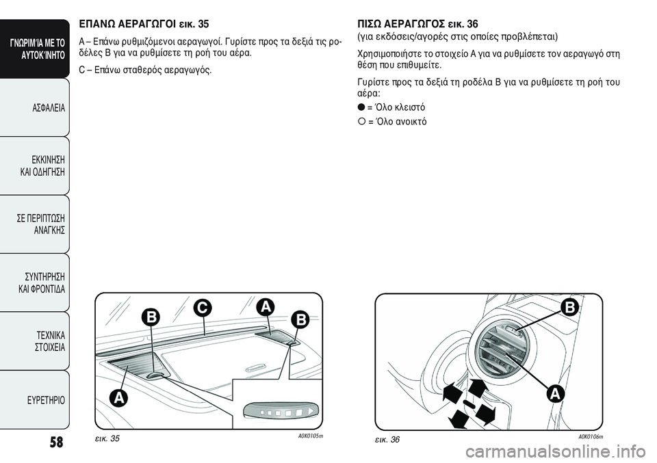 Alfa Romeo Giulietta 2011  ΒΙΒΛΙΟ ΧΡΗΣΗΣ ΚΑΙ ΣΥΝΤΗΡΗΣΗΣ (in Greek) 58
ΓΝΩΡΙΜΊΑ ΜΕ ΤΟ
ΑΥΤΟΚΊΝΗΤΟ
ΑΣΦΑΛΕΙΑ
ΕΚΚΙΝΗΣΗ 
ΚΑΙ ΟΔΗΓΗΣΗ
ΣΕ ΠΕΡΙΠΤΩΣΗ
ΑΝΑΓΚΗΣ
ΣΥΝΤΗΡΗΣΗ 
ΚΑΙ ΦΡΟΝΤΙΔΑ
ΤΕΧΝ