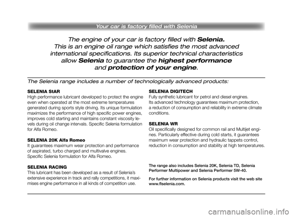 Alfa Romeo Brera/Spider 2009  Owner handbook (in English) 259-268 Alfa BRERA gb  28-08-2008  11:49  Pagina 267 