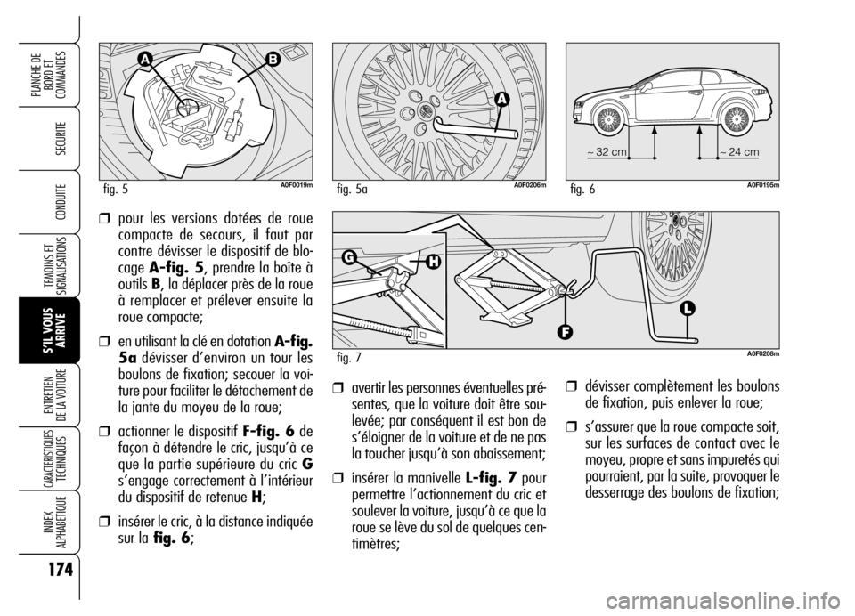 Alfa Romeo Brera/Spider 2006 Notice dentretien (in French) 174
SECURITE
TEMOINS ET
SIGNALISATIONS
S’IL VOUS
ARRIVE ENTRETIEN
DE LA VOITURE
CARACTERISTIQUES TECHNIQUES
INDEX
ALPHABETIQUE
PLANCHE DE
BORD ET
COMMANDES
CONDUITE
❒dévisser complètement les Alfa Romeo Brera/Spider 2006 Notice dentretien (in French) 174
SECURITE
TEMOINS ET
SIGNALISATIONS
S’IL VOUS
ARRIVE ENTRETIEN
DE LA VOITURE
CARACTERISTIQUES TECHNIQUES
INDEX
ALPHABETIQUE
PLANCHE DE
BORD ET
COMMANDES
CONDUITE
❒dévisser complètement les