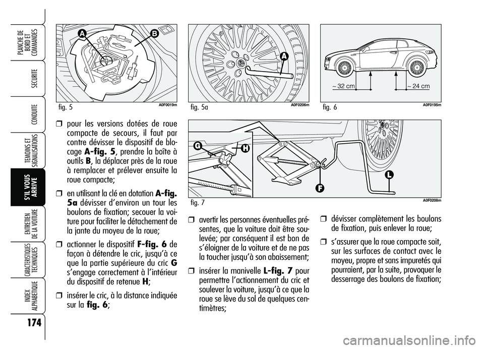 Alfa Romeo Brera/Spider 2007 Notice dentretien (in French) 174
SECURITE
TEMOINS ET
SIGNALISATIONS
S’IL VOUS
ARRIVE ENTRETIEN
DE LA VOITURE
CARACTERISTIQUES TECHNIQUES
INDEX
ALPHABETIQUE
PLANCHE DE
BORD ET
COMMANDES
CONDUITE
❒dévisser complètement les Alfa Romeo Brera/Spider 2007 Notice dentretien (in French) 174
SECURITE
TEMOINS ET
SIGNALISATIONS
S’IL VOUS
ARRIVE ENTRETIEN
DE LA VOITURE
CARACTERISTIQUES TECHNIQUES
INDEX
ALPHABETIQUE
PLANCHE DE
BORD ET
COMMANDES
CONDUITE
❒dévisser complètement les