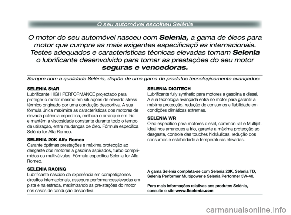Alfa Romeo GT 2010  Manual de Uso e Manutenção (in Portuguese) 
