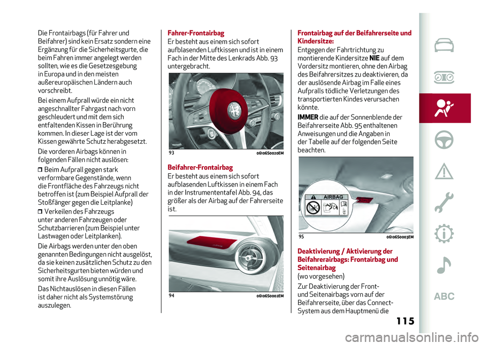 Alfa Romeo Giulia 2020  Betriebsanleitung (in German) ������	 � �����������
 �7��#� � ����	� ���
��	������	��8 �
��� ��	�� �,��
��� �
����	�� �	���	
�,�������� ��#� ���	 ���&��	���	���
�