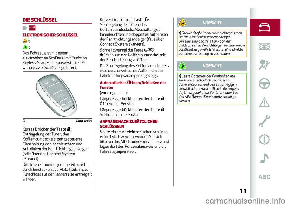 Alfa Romeo Giulia 2020  Betriebsanleitung (in German) ����� ����
�����

��
����
��������
 ����
�����

�@�A
�@�A
���
 � �����	�� ��
� ��� �	���	�
�	��	�������
�&��	� ��&���#�
�
�	� ��� � ���