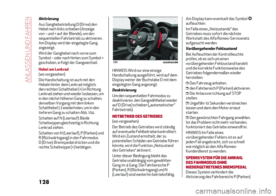 Alfa Romeo Giulia 2020  Betriebsanleitung (in German) ���1�-����,�1��@�1��� ��+��,�1
���
��)�$�&��&���#�	�*
���
 �0�����	��	��
��	����� � �7����!�	�8 ��	�
�+�	��	� ���&� �����
 �
�&���	��	� �7����	���