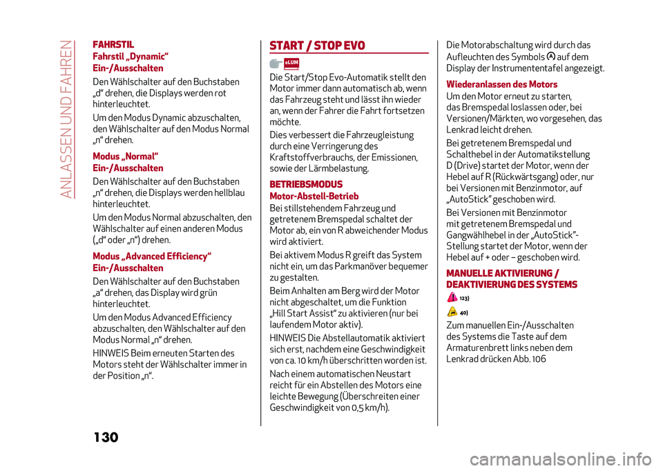 Alfa Romeo Giulia 2020  Betriebsanleitung (in German) ���1�-����,�1��@�1��� ��+��,�1
�������
����

�!������� �7�2�I�
�����9
�,��
��;��	���������

��	� �����
�&�����	� ��� ��	� ���&��
����	�
