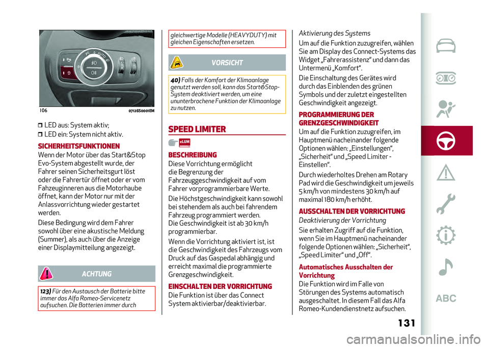 Alfa Romeo Giulia 2020  Betriebsanleitung (in German) ������
�<�G�@�D�>��<�<�<�@�,�/�-�,� ���
�5 ��)�
��	� �����!�/
�-�,� �	���5 ��)�
��	� ���&�� �����!�
������
���������������
��	�� ��	� �.����