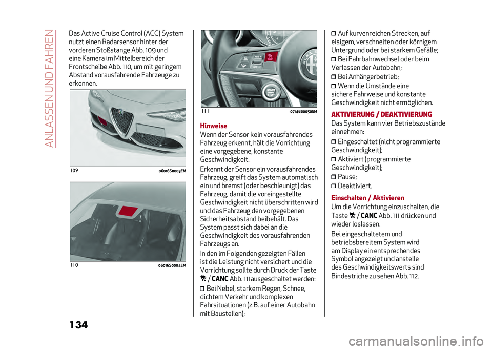 Alfa Romeo Giulia 2020  Betriebsanleitung (in German) ���1�-����,�1��@�1��� ��+��,�1
������
 ��&���!�	 �G����
�	 �G������ �7��G�G�8 ��)�
��	�
����� �	���	� ������
�	��
�� �����	� ��	�
�!����	��	�