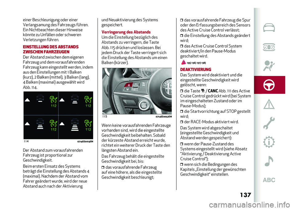 Alfa Romeo Giulia 2020  Betriebsanleitung (in German) ���	�	���	� ��	�
�&���	������� ���	� �	���	�
��	������
����� ��	�
 � �����	���
 ��#���	��
�,�� �1��&����	��&���	� ���	�
�	� �+����	��
�	
�