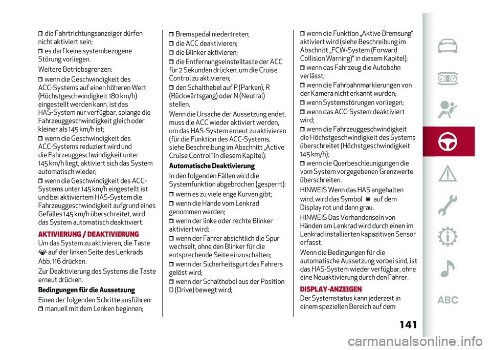 Alfa Romeo Giulia 2020  Betriebsanleitung (in German) ������	 � �������&������
����	���	� ��#���	�
���&�� �����!��	�� �
�	���/ �	�
 ���� ��	���	 �
�)�
��	���	����	��	
���%���� �!�����	��	��