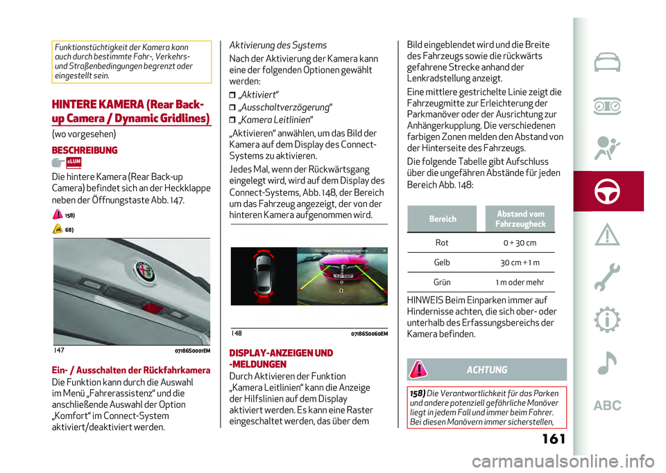 Alfa Romeo Giulia 2020  Betriebsanleitung (in German) ������
�����
������������ ��� �*����� ���
�

���� ����� ��������� �����O�! ���������
��
� �����	��
�����
���
���
 �����