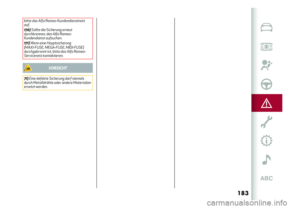 Alfa Romeo Giulia 2020  Betriebsanleitung (in German) ��
������ ��� �%�
�� �&������*��
���
����
���
��� 
����
���"�
���
�
�� ��� ��������
� ���
���
���������
�
��
�! ���
 �%�
�� �&����