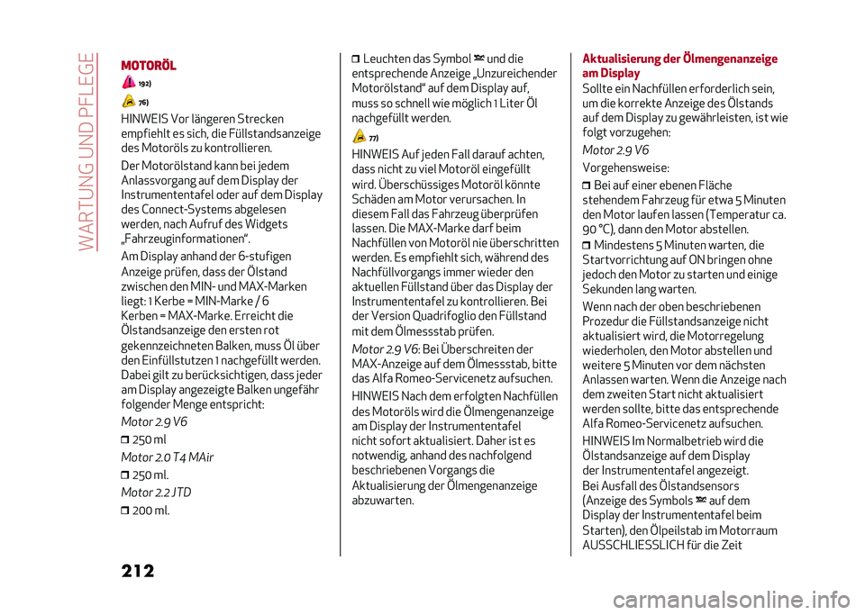 Alfa Romeo Giulia 2020  Betriebsanleitung (in German) �����*�@�1�0��@�1���2� �-�,�0�,
����
�����
�6�

�@�F�D�A
�G�>�A
�+�
�1��,�
� ��� �����	��	� ����	�&��	�
�	��(���	��� �	�
 �
��&�� ���	 � �#���
�����
��