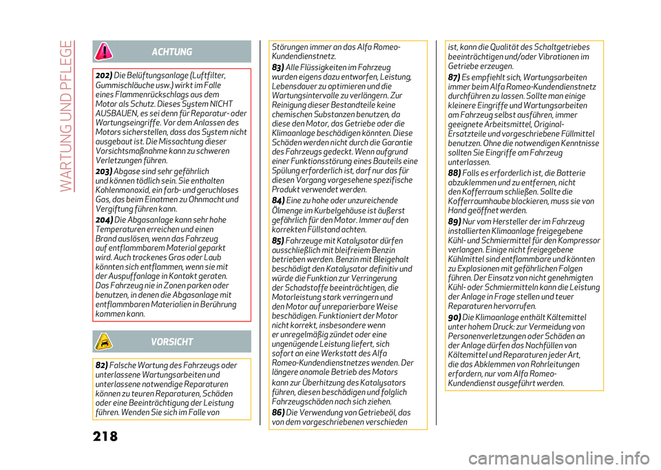 Alfa Romeo Giulia 2020  Betriebsanleitung (in German) �����*�@�1�0��@�1���2� �-�,�0�,
���
 �������
��"�� �/�� ���
�����
����
�
��� �-�#������
����!
�1��������
����� �����0 ����� �� ���
�
�