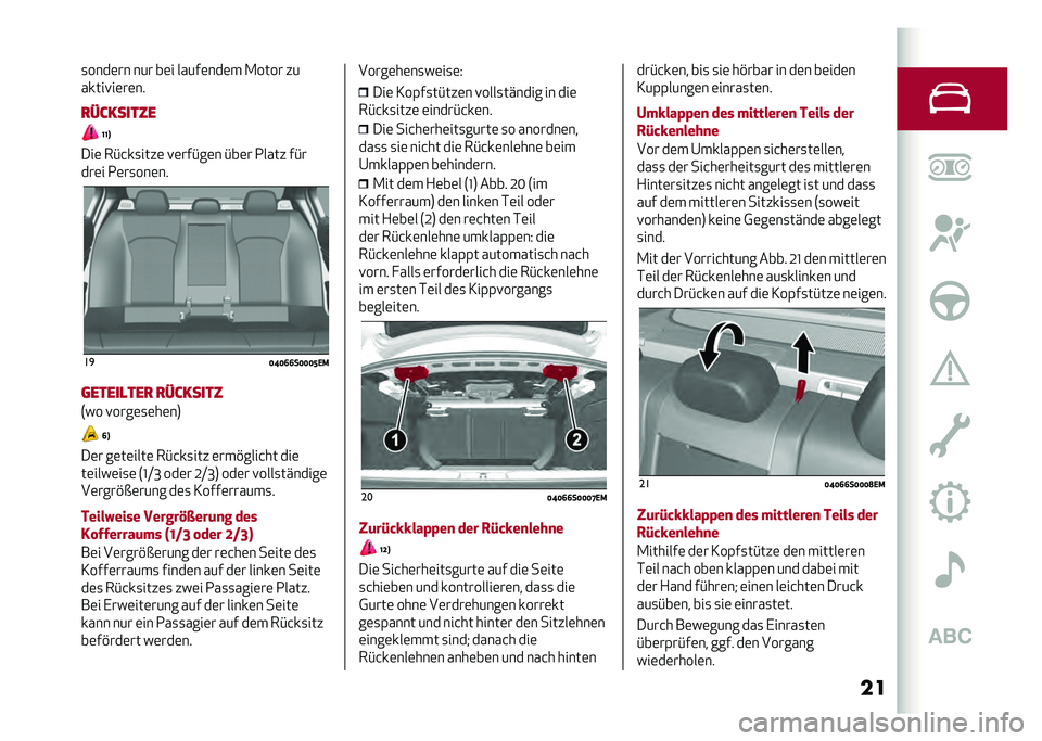 Alfa Romeo Giulia 2020  Betriebsanleitung (in German) ���
����	�� ��� ��	� �����	���	� �.���� ��
�����!��	��	��
�
��������
�@�@�A
���	 ��#�&��
����	 �!�	���#��	� �#��	� �2���� ��#�
���	� �2�	
