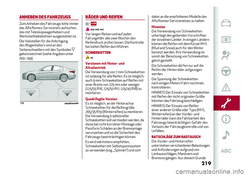 Alfa Romeo Giulia 2020  Betriebsanleitung (in German) ���������� ��� ����
����	�
�"�� ����	��	� ��	�
 � �����	���
 �����	 ����	�
���
 ���� ����	��A��	��!��&�	��	�� ����
��&��	��
���
 ��