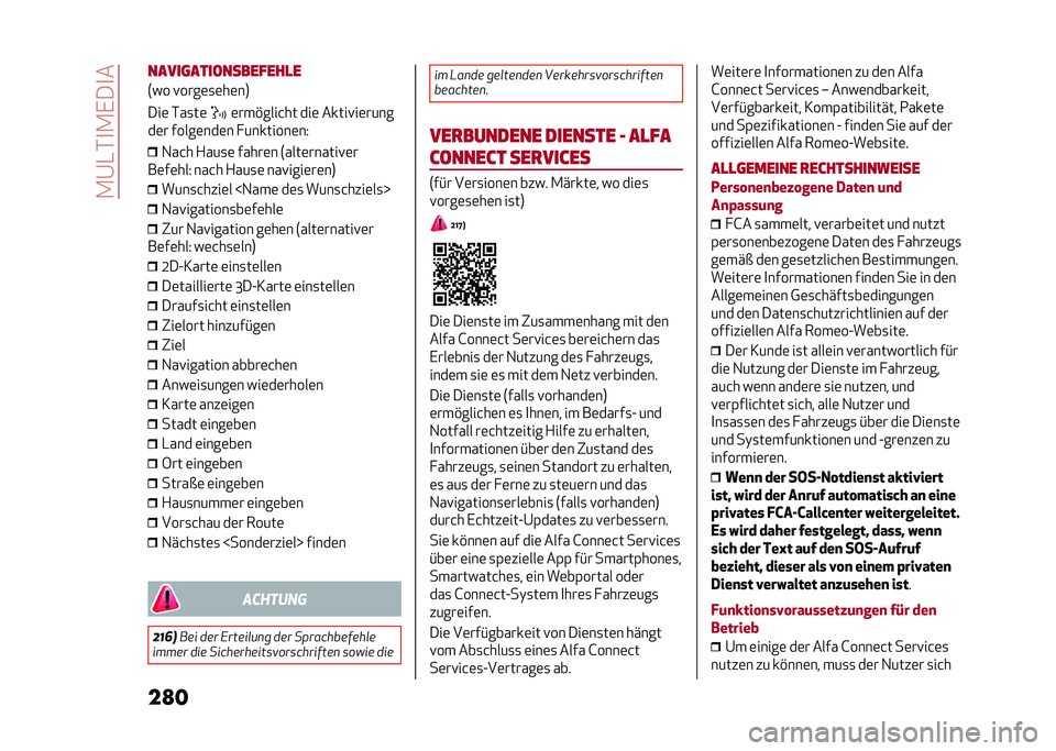 Alfa Romeo Giulia 2020  Betriebsanleitung (in German) ��.�@�-�*�
�.�,��
�
��
������	������������
�
�7�� �!����	�
�	��	��8
���	 �*��
��	
�	���%����&�� ���	 �����!��	����
��	� �����	���	� � ����