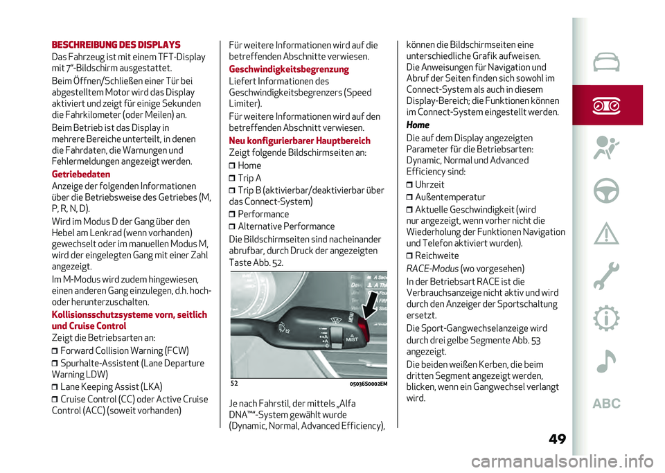 Alfa Romeo Giulia 2020  Betriebsanleitung (in German) ��������
������	 ��� �����
�� �
���
 � �����	�� ��
� ��� �	���	� �*� �*�A���
�(���)
��� �O�?�A�����
�&���� ���
��	�
�����	��
��	�� �H��