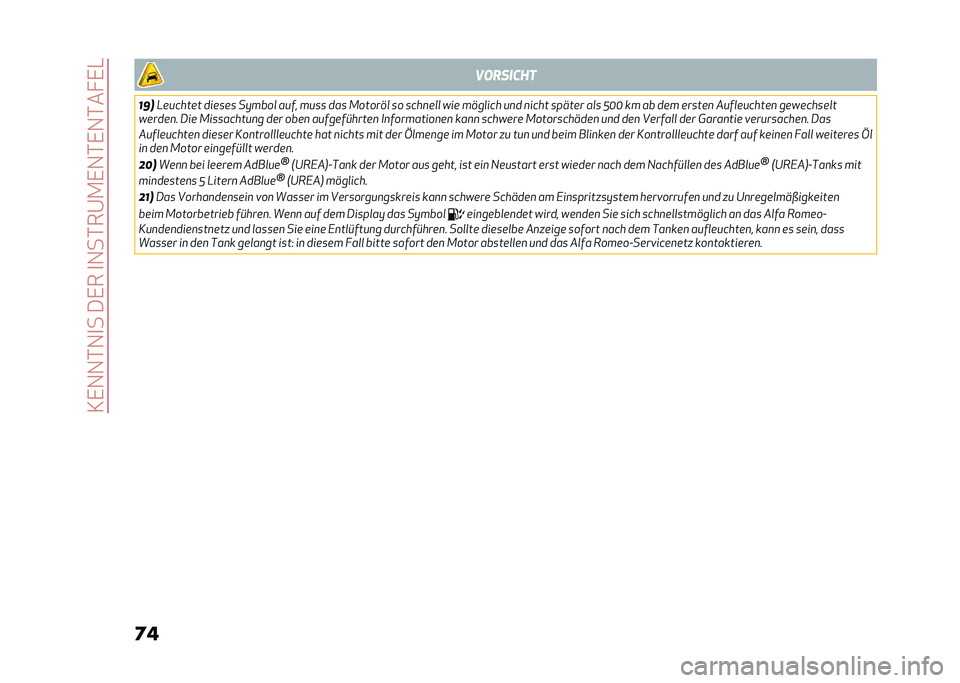 Alfa Romeo Giulia 2020  Betriebsanleitung (in German) ��3�,�1�1�*�1�
����,���
�1��*��@�.�,�1�*�,�1�*�� �,�-
�	� �
�������
��!� �#������� ������ ��9����
 ����! ���� ��� �.������
 �� ����
��
�
 ���