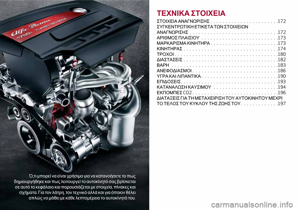 Alfa Romeo Giulietta 2017 Εγχειρίδιο χρήσης (in Greek) Ό,τι μπορεί να είναι χρήσιμο για να κατανοήσετε το πως
δημιουργήθηκε και πως λειτουργεί το αυτοκίνητό σας βρί Alfa Romeo Giulietta 2017 Εγχειρίδιο χρήσης (in Greek) Ό,τι μπορεί να είναι χρήσιμο για να κατανοήσετε το πως
δημιουργήθηκε και πως λειτουργεί το αυτοκίνητό σας βρί