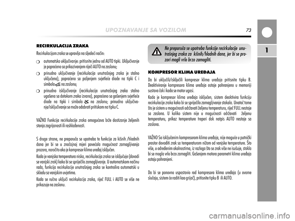 Alfa Romeo MiTo 2017  Vodič za korisnike (in Croatian) 