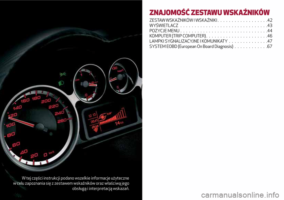 Alfa Romeo MiTo 2017  Instrukcja Obsługi (in Polish) W tej części instrukcji podano wszelkie informacje użyteczne
w celu zapoznania się z zestawem wskaźników oraz właściwą jego
obsługą i interpretacją wskazań.
ZNAJOMOŚĆ ZESTAWU WSKAŹNIK