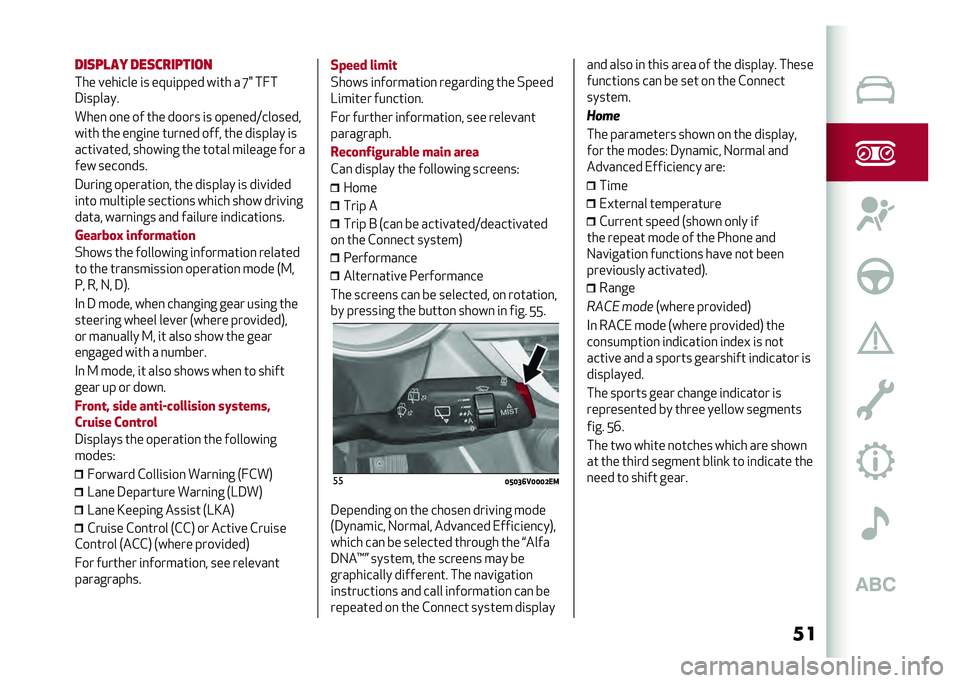 Alfa Romeo Stelvio 2020  Owners Manual �����	��
�� ���	�
�������
��� ����	��� �	� ��6��	���� ��	�� � �F�8 ��7�
�3�	������
����
 ��
� �� ��� ����� �	� ����
���=�������

